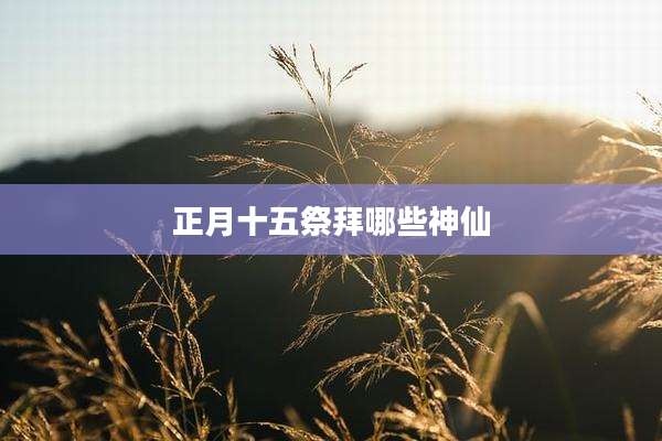 正月十五祭拜哪些神仙