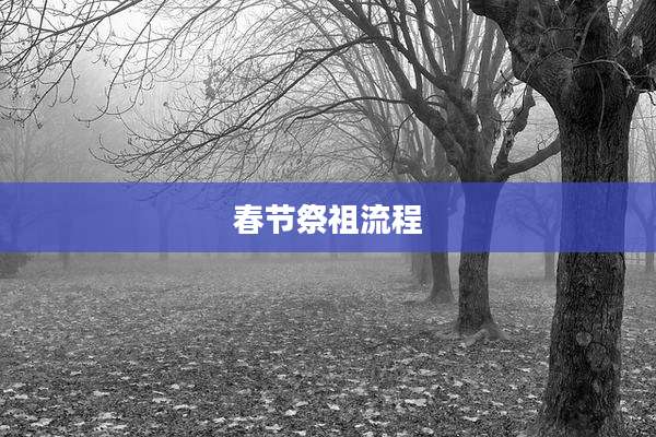 春节祭祖流程