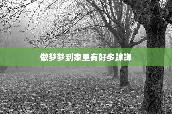 做梦梦到家里有好多蟑螂