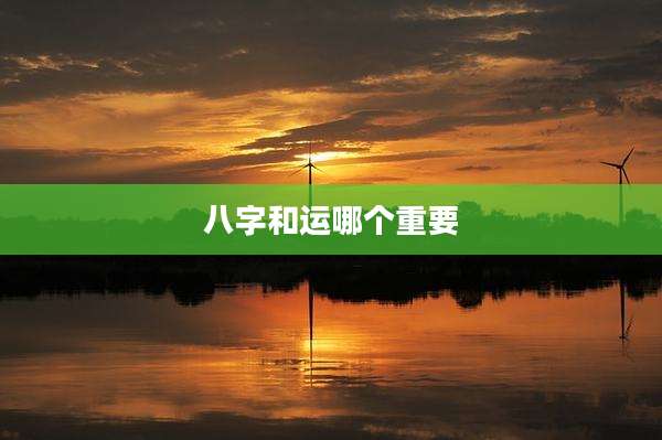 八字和运哪个重要