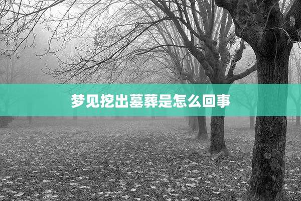 梦见挖出墓葬是怎么回事