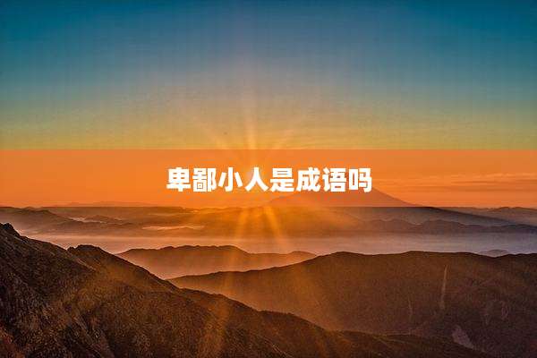 卑鄙小人是成语吗