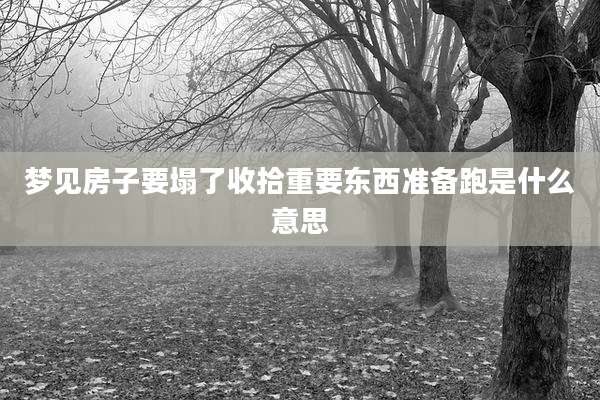 梦见房子要塌了收拾重要东西准备跑是什么意思