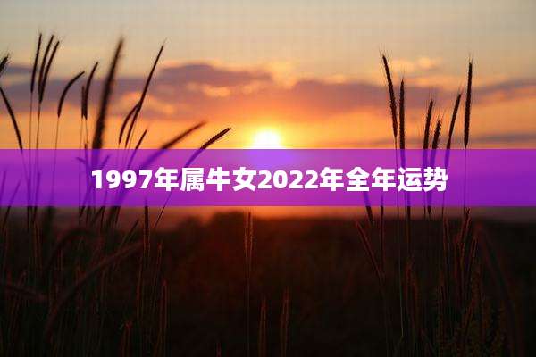 1997年属牛女2022年全年运势