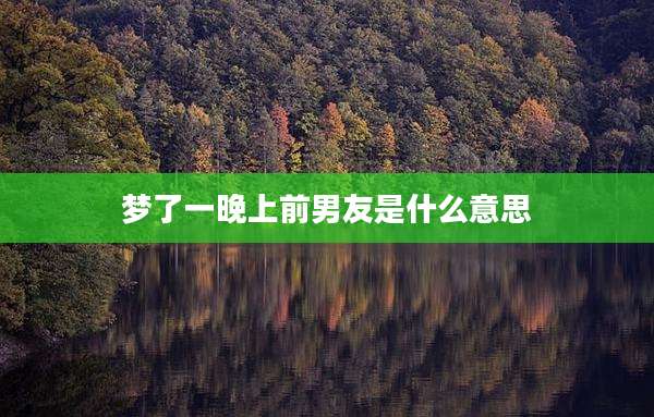 梦了一晚上前男友是什么意思