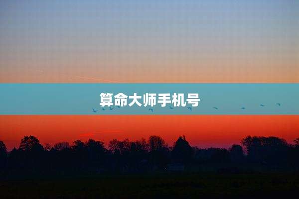 算命大师手机号
