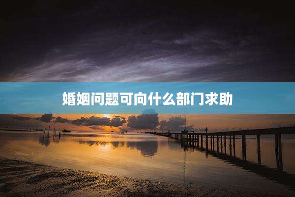 婚姻问题可向什么部门求助