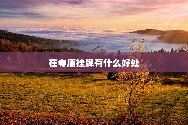 在寺庙挂牌有什么好处