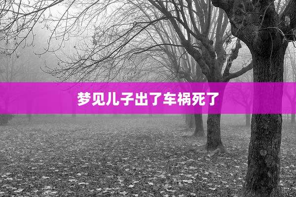 梦见儿子出了车祸死了