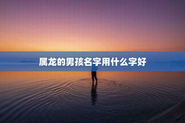 属龙的男孩名字用什么字好