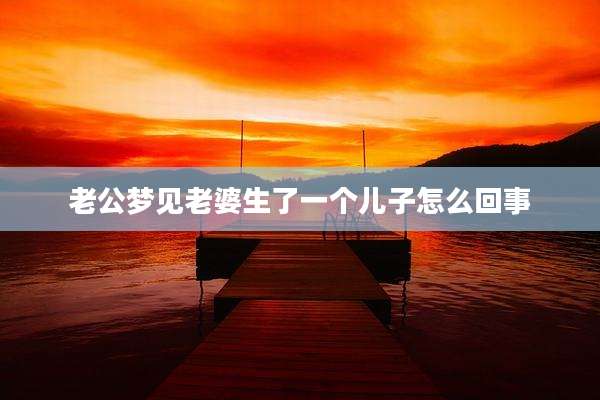 老公梦见老婆生了一个儿子怎么回事