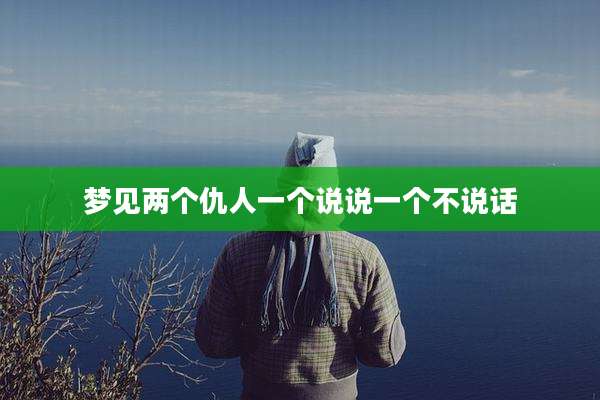 梦见两个仇人一个说说一个不说话