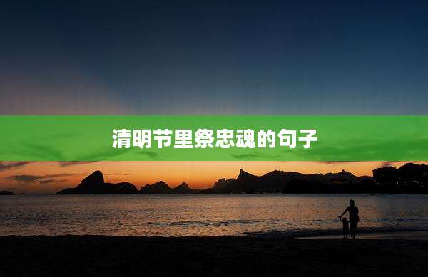 清明节里祭忠魂的句子