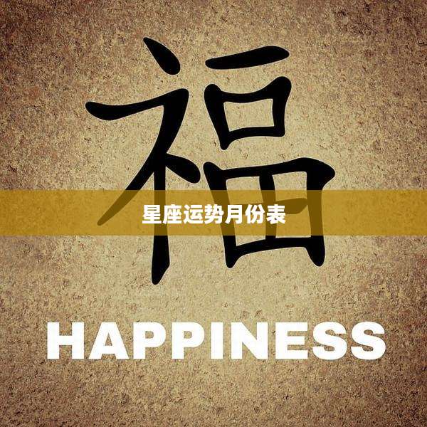 星座运势月份表