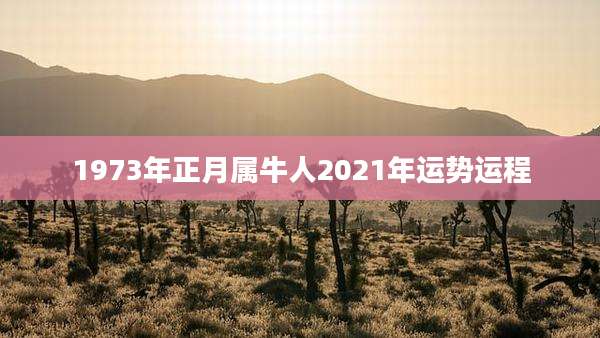 1973年正月属牛人2021年运势运程