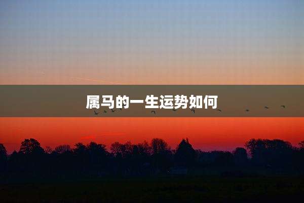 属马的一生运势如何