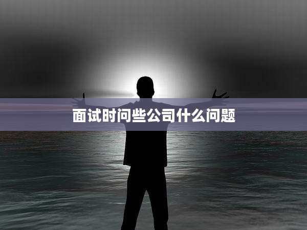 面试时问些公司什么问题