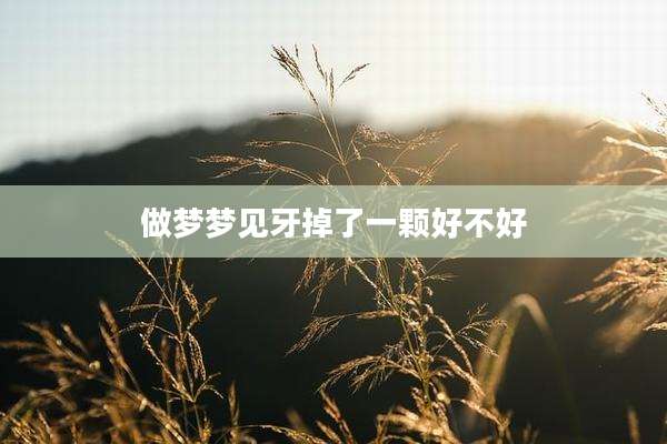 做梦梦见牙掉了一颗好不好