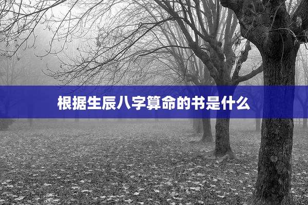 根据生辰八字算命的书是什么