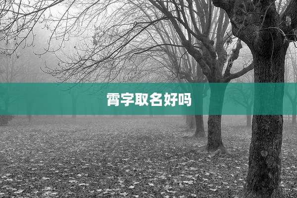 霄字取名好吗