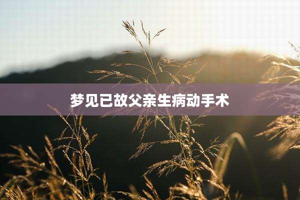 梦见已故父亲生病动手术