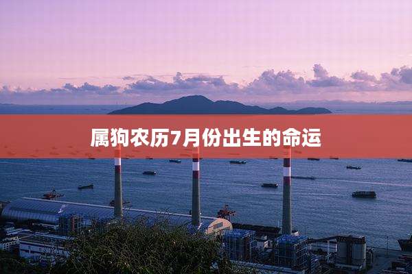 属狗农历7月份出生的命运