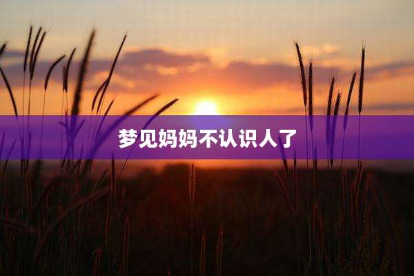 梦见妈妈不认识人了