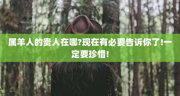 属羊人的贵人在哪?现在有必要告诉你了!一定要珍惜!