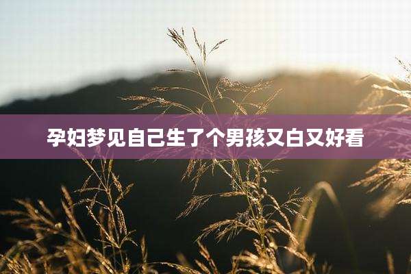 孕妇梦见自己生了个男孩又白又好看