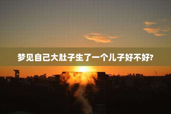 梦见自己大肚子生了一个儿子好不好?
