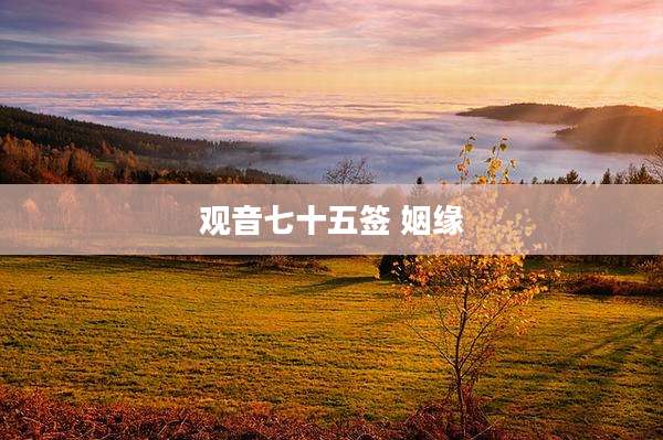 观音七十五签 姻缘