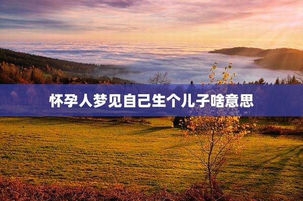怀孕人梦见自己生个儿子啥意思