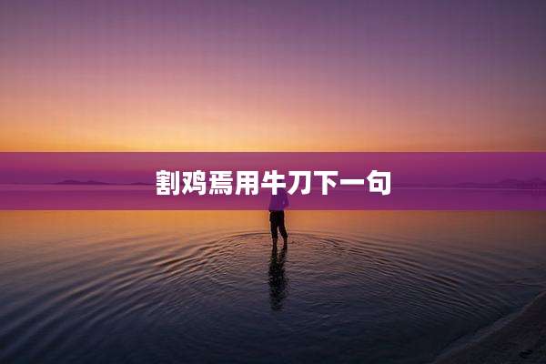 割鸡焉用牛刀下一句