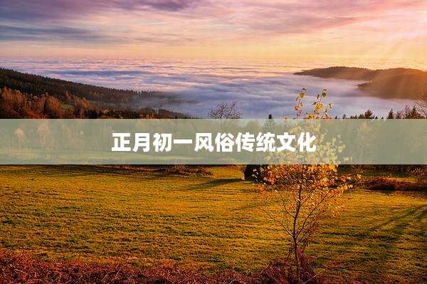 正月初一风俗传统文化