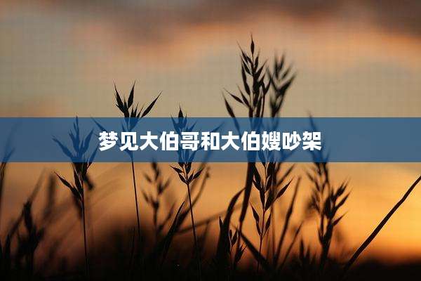 梦见大伯哥和大伯嫂吵架