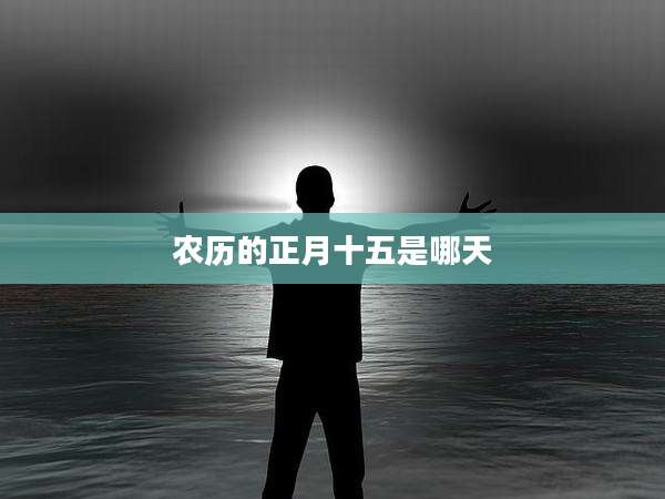 农历的正月十五是哪天