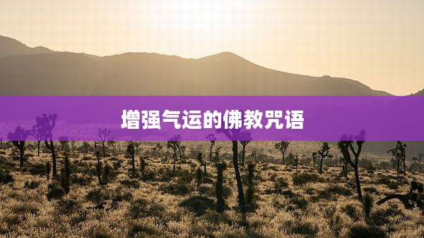 增强气运的佛教咒语