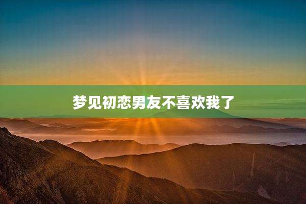 梦见初恋男友不喜欢我了