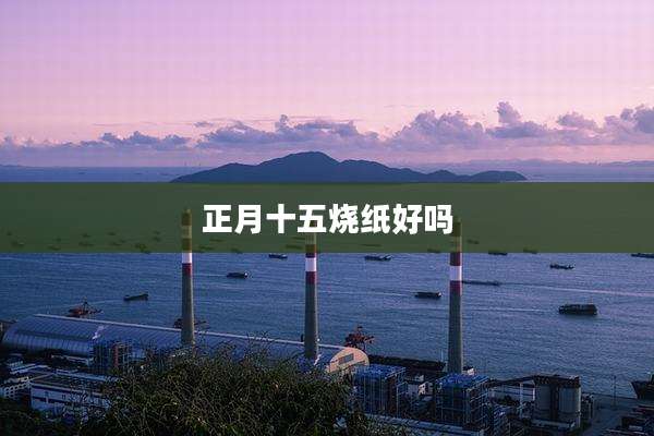 正月十五烧纸好吗