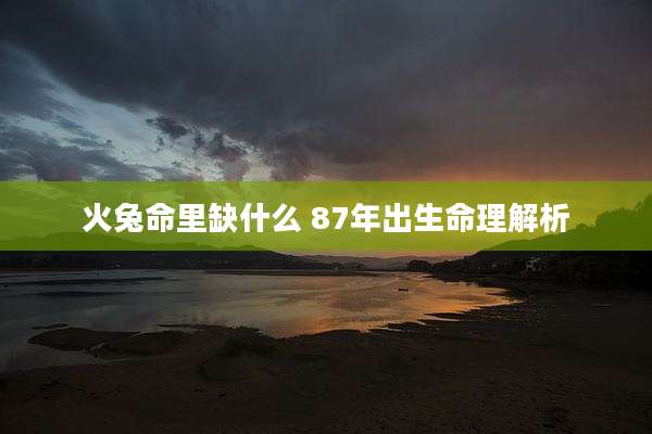 火兔命里缺什么 87年出生命理解析