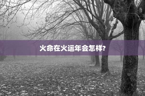 火命在火运年会怎样?