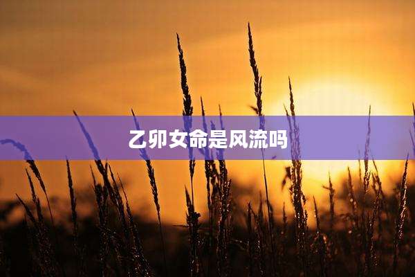 乙卯女命是风流吗