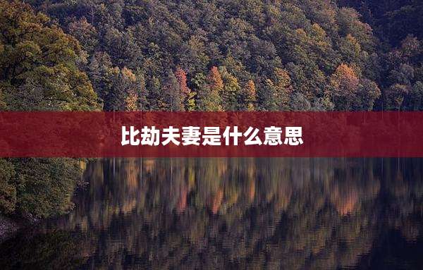 比劫夫妻是什么意思