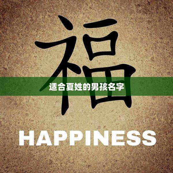 适合夏姓的男孩名字