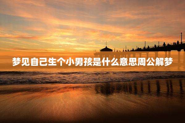 梦见自己生个小男孩是什么意思周公解梦