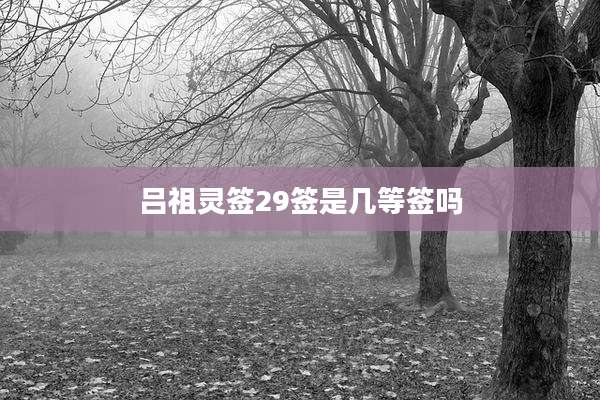 吕祖灵签29签是几等签吗