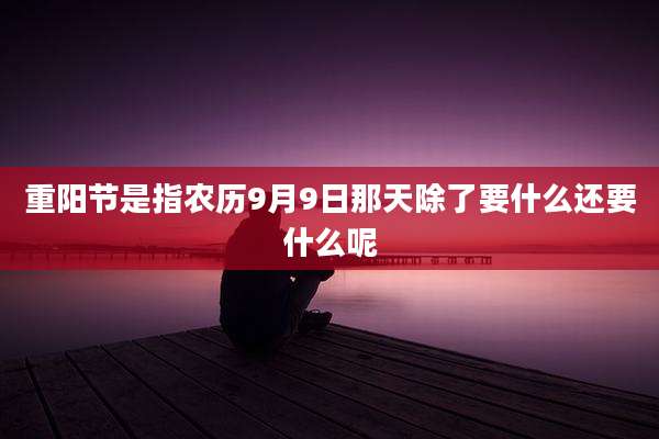 重阳节是指农历9月9日那天除了要什么还要什么呢