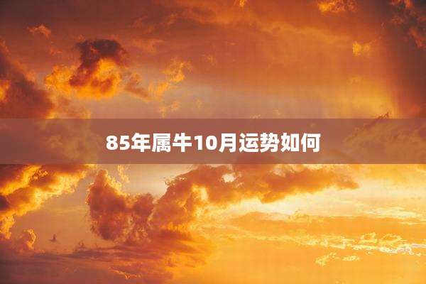 85年属牛10月运势如何