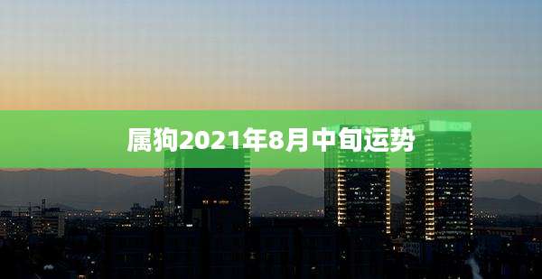 属狗2021年8月中旬运势
