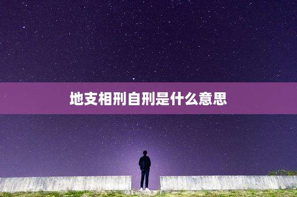 地支相刑自刑是什么意思
